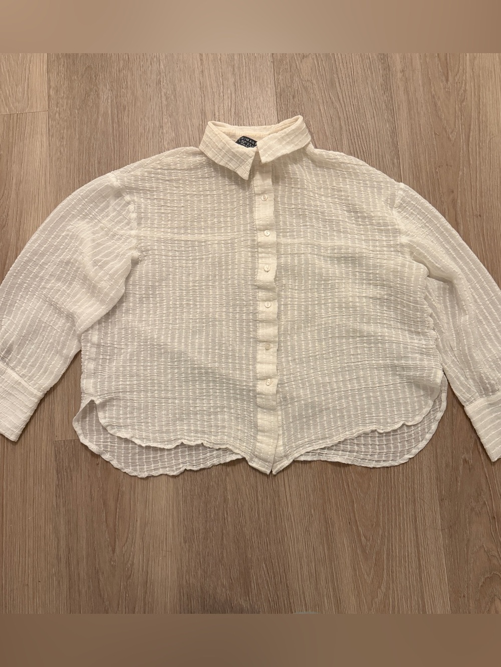 Primark White Textured Button-Up Top